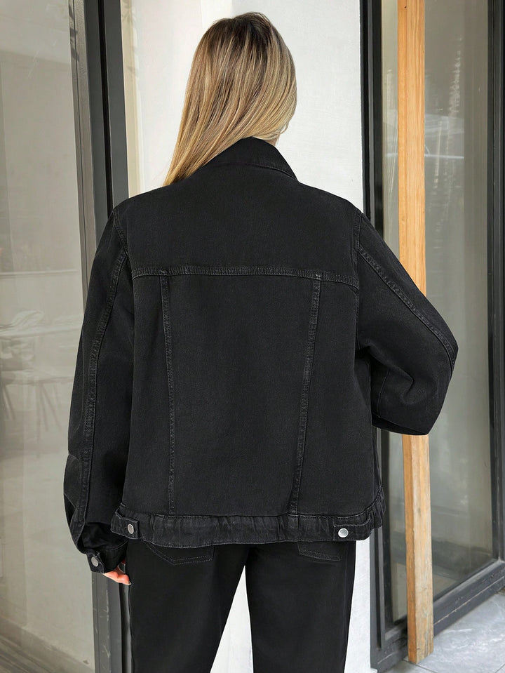 Jachetă denim SHEIN, negru