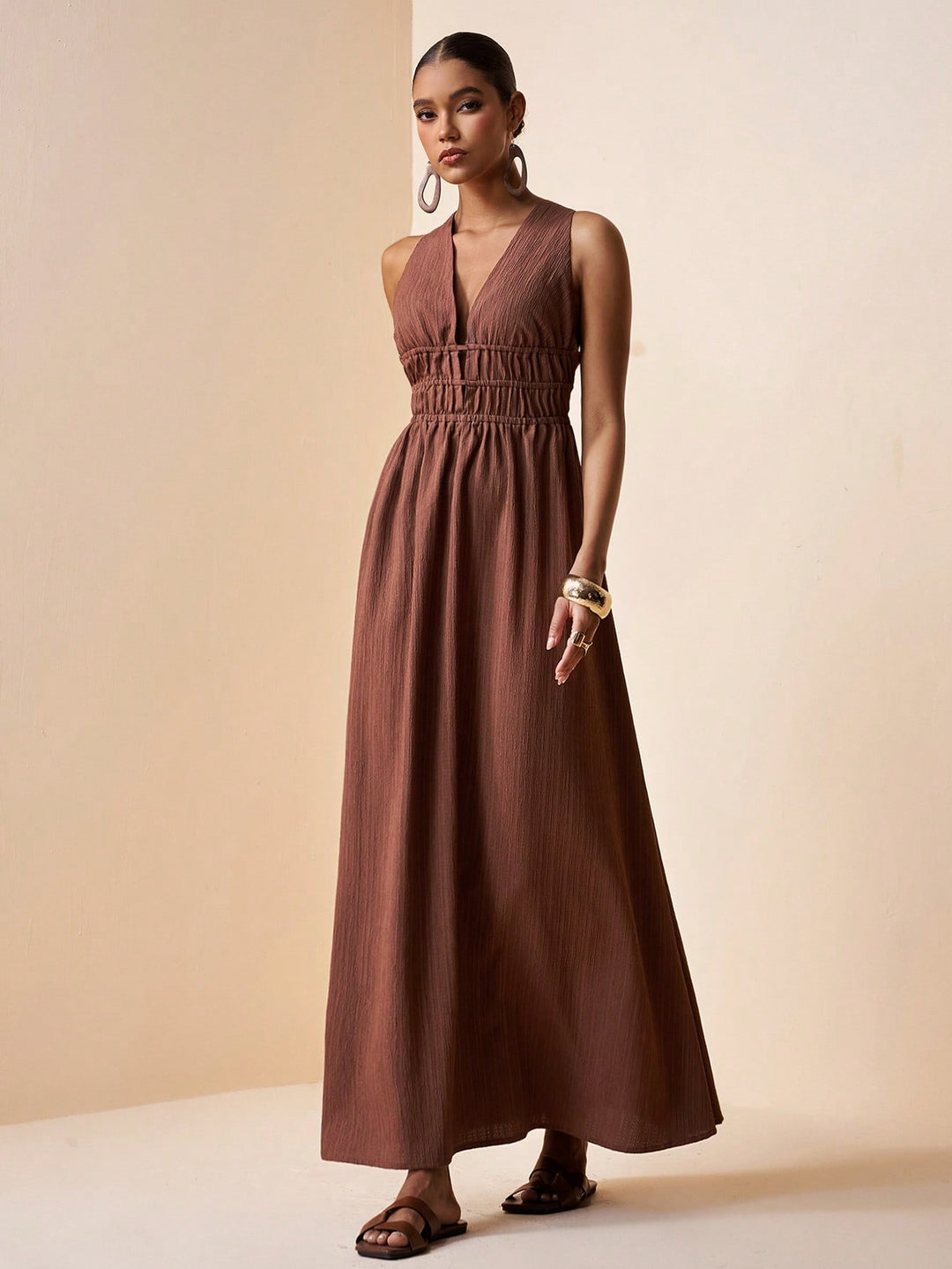 Rochie maxi SHEIN, maro