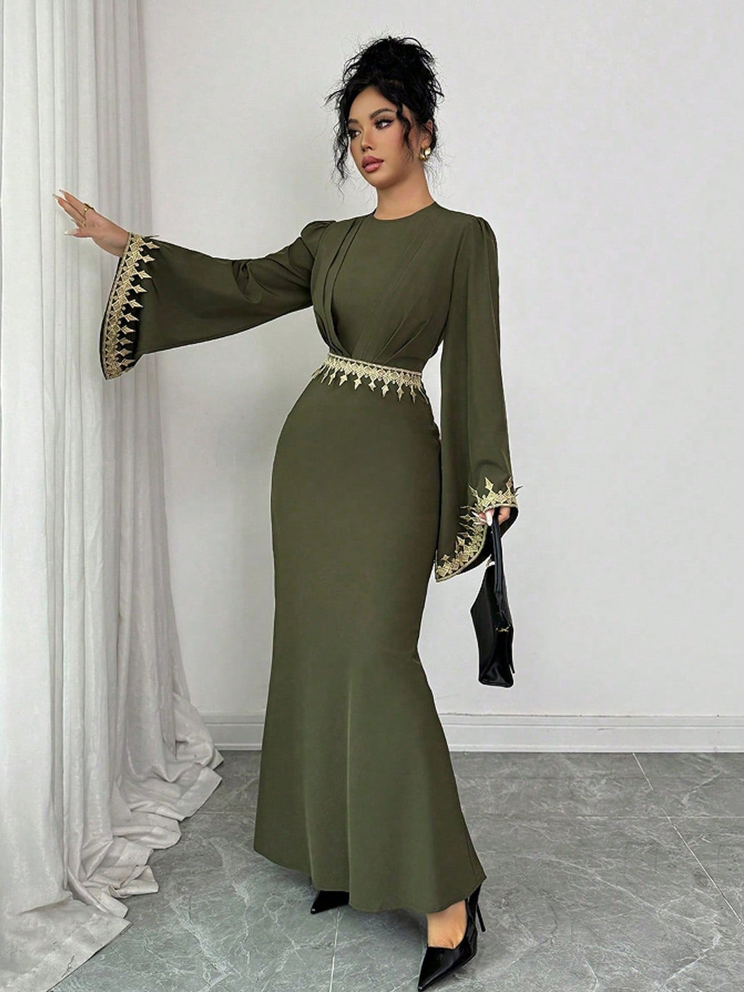 Rochie maxi SHEIN, kaki
