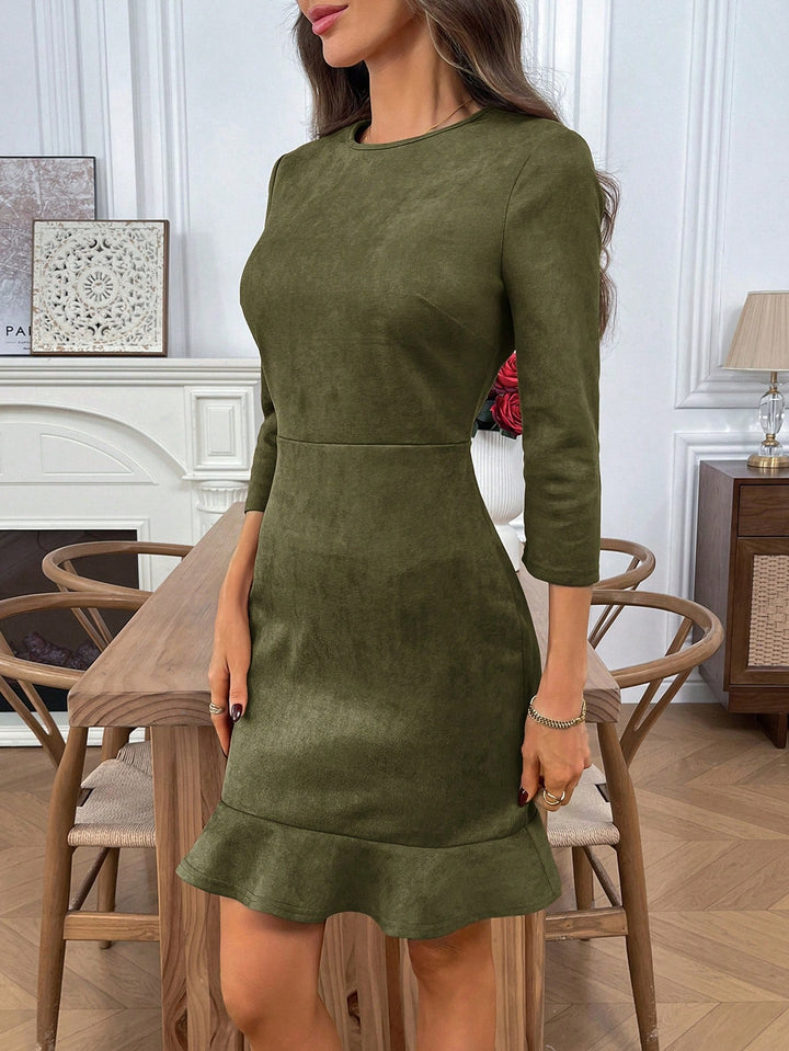 Rochie scurtă SHEIN, kaki