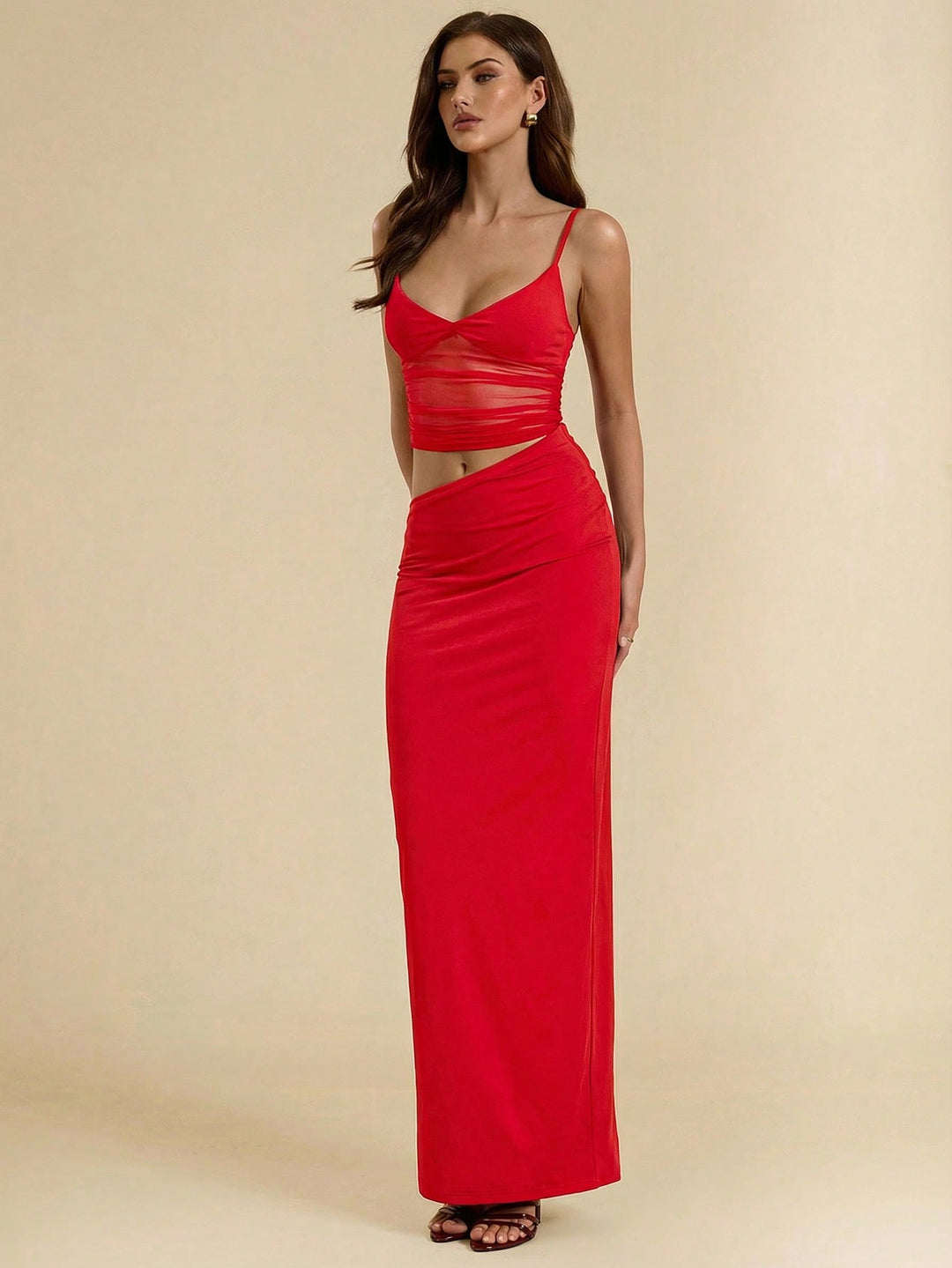 SHEIN maxi ruha, piros