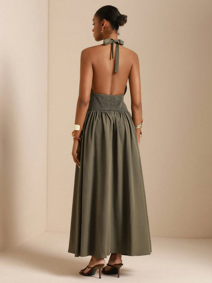 Rochie maxi SHEIN, kaki