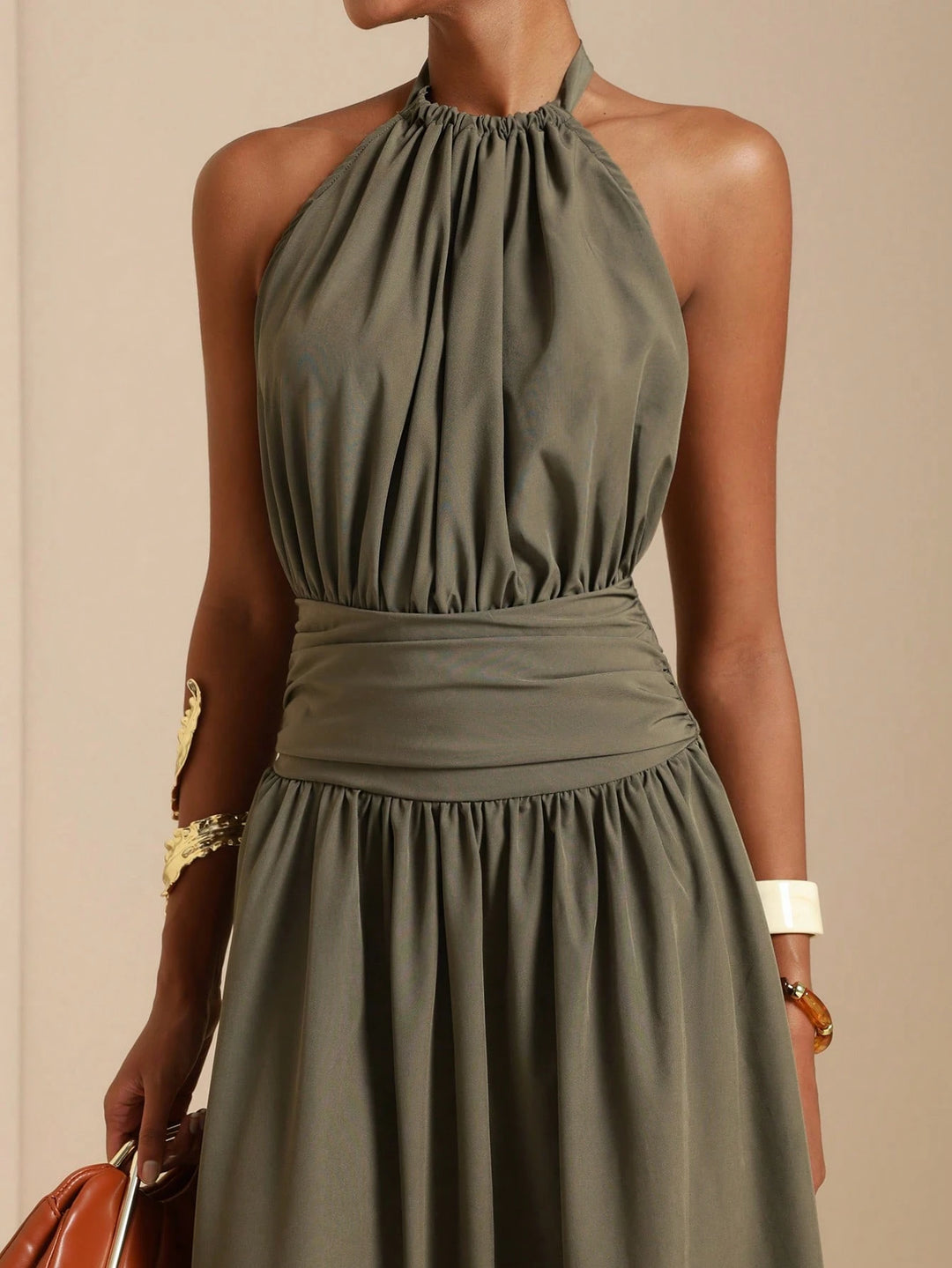SHEIN Khaki Maxi Dress