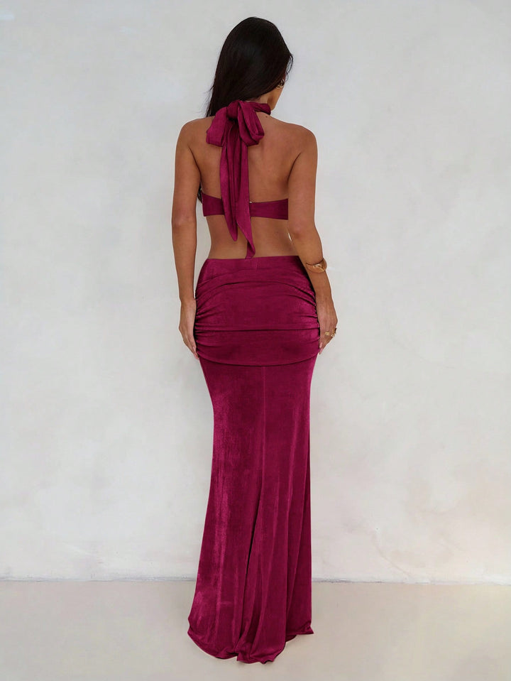 Rochie maxi SHEIN, vișiniu