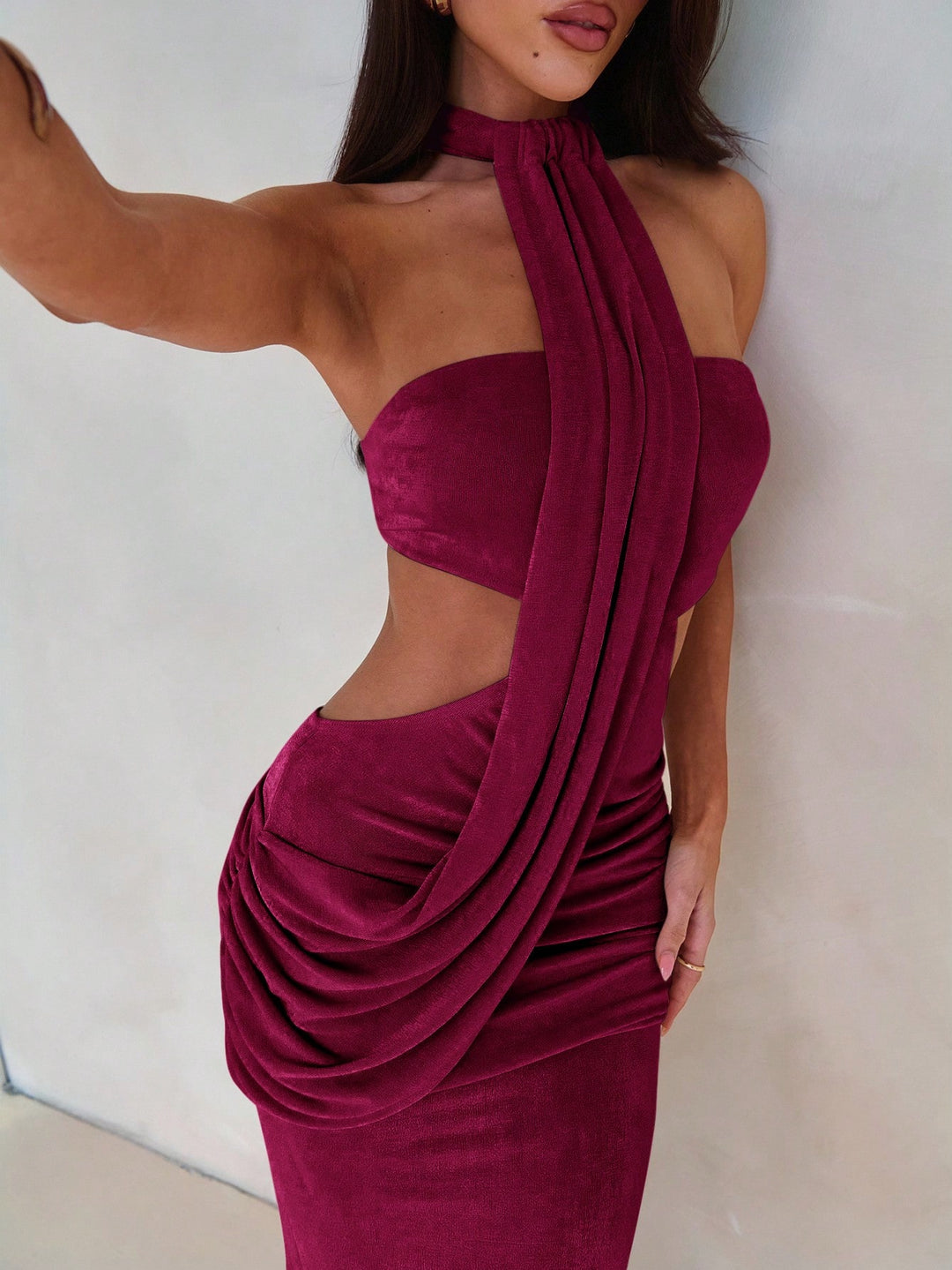 Rochie maxi SHEIN, vișiniu