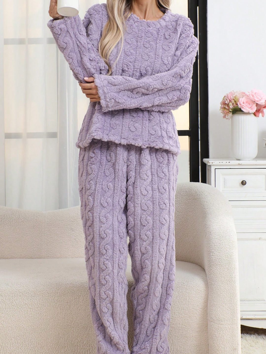 Compleu pijamale SHEIN, mov