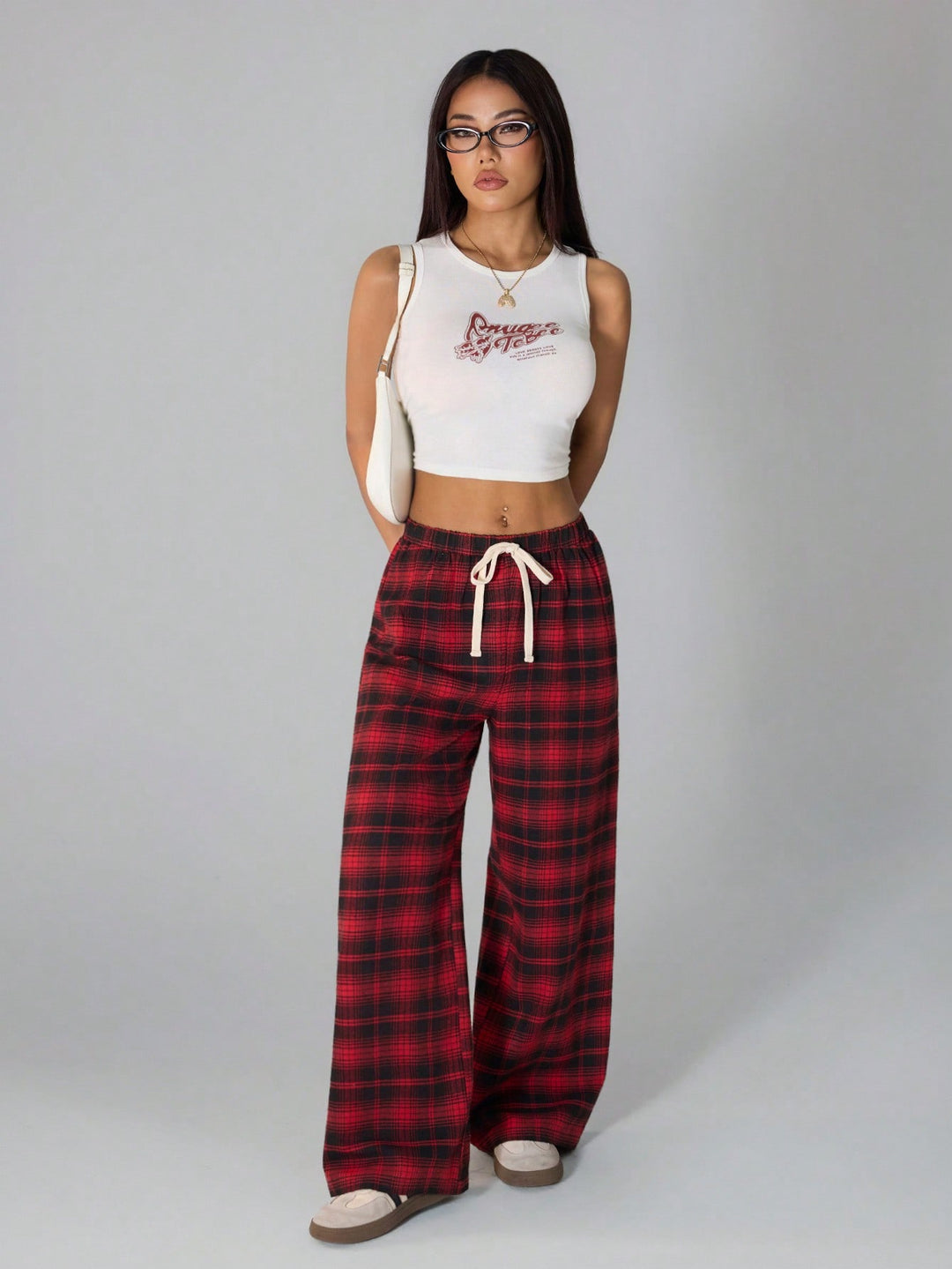 Pantaloni SHEIN, roșu