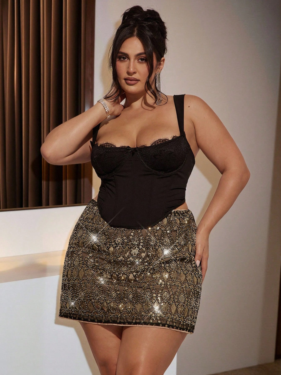 SHEIN maxiszoknya, fekete