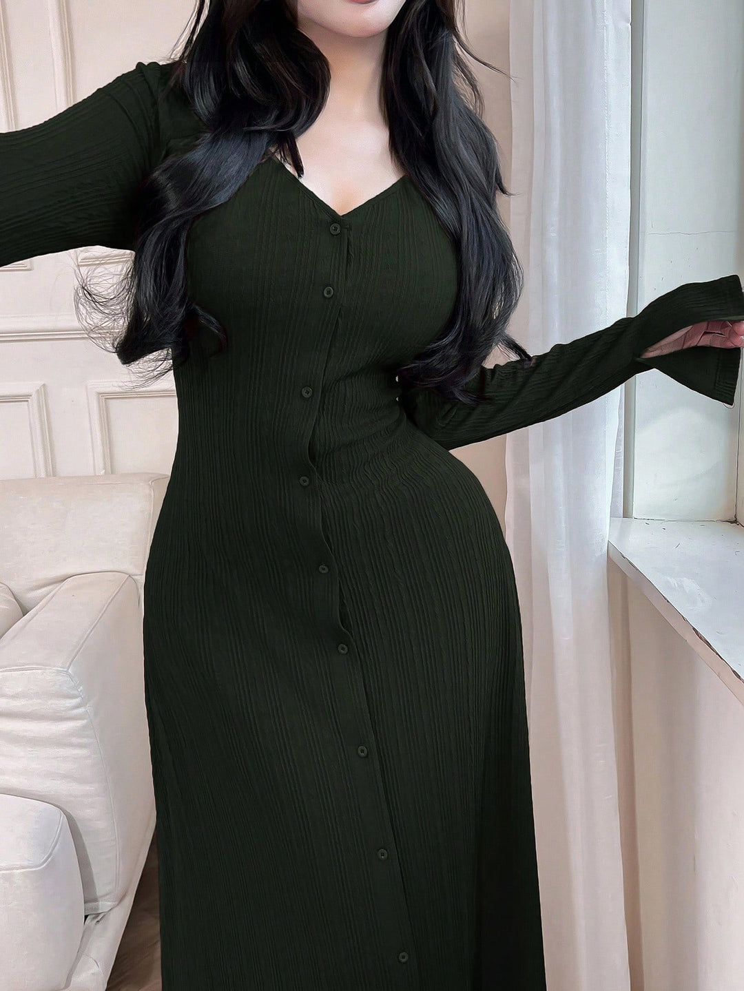 SHEIN maxi ruha, zöld