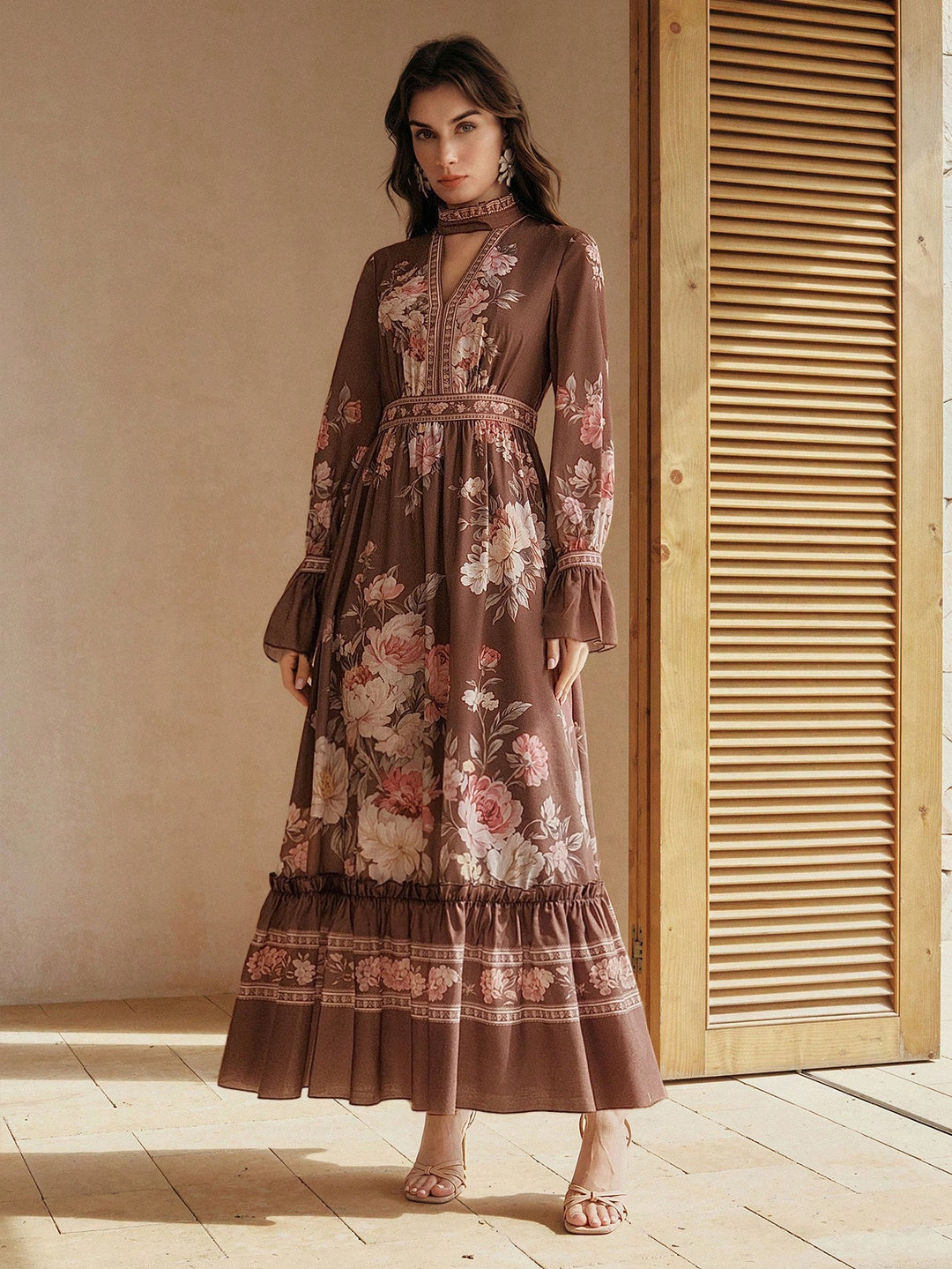 Rochie maxi SHEIN, maro