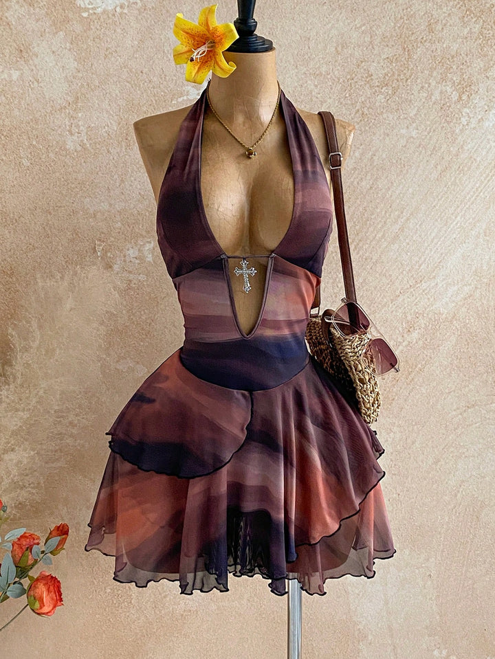 Rochie mini SHEIN, maro