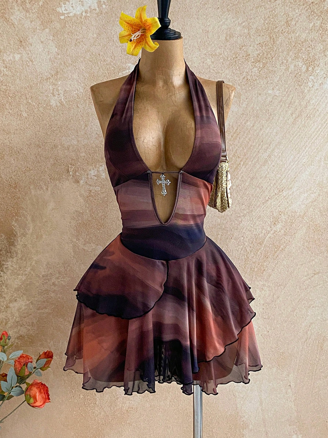 Rochie mini SHEIN, maro