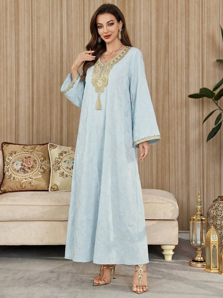 Set caftan și jalabiya SHEIN, albastru