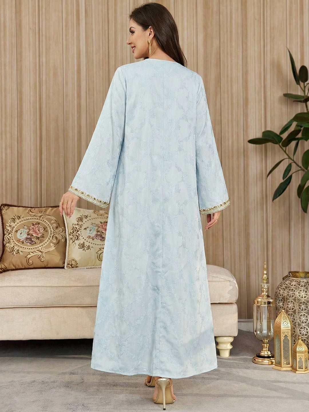 Set caftan și jalabiya SHEIN, albastru