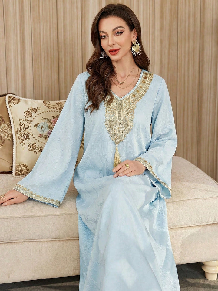 Set caftan și jalabiya SHEIN, albastru