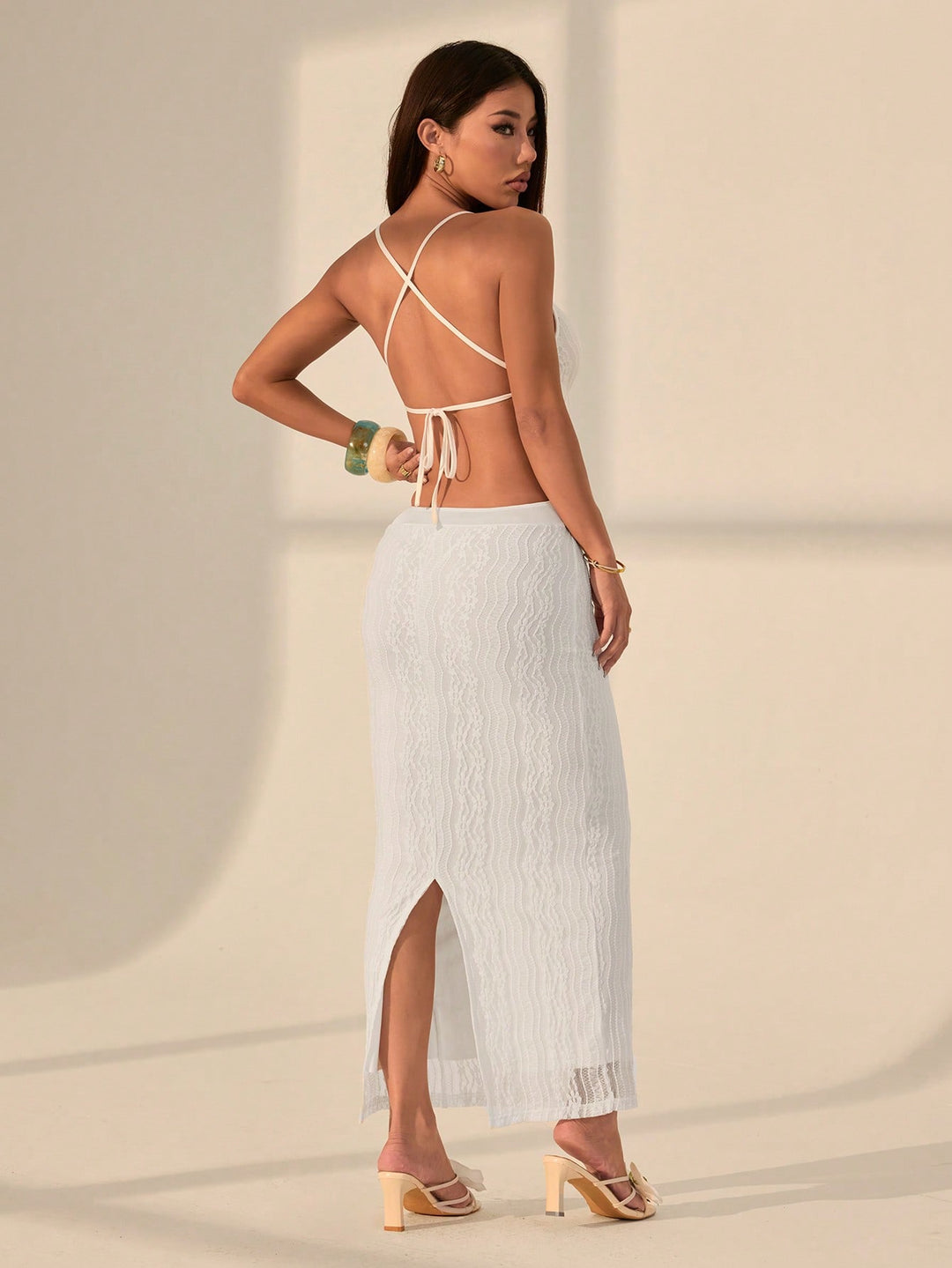 Rochie maxi SHEIN, alb