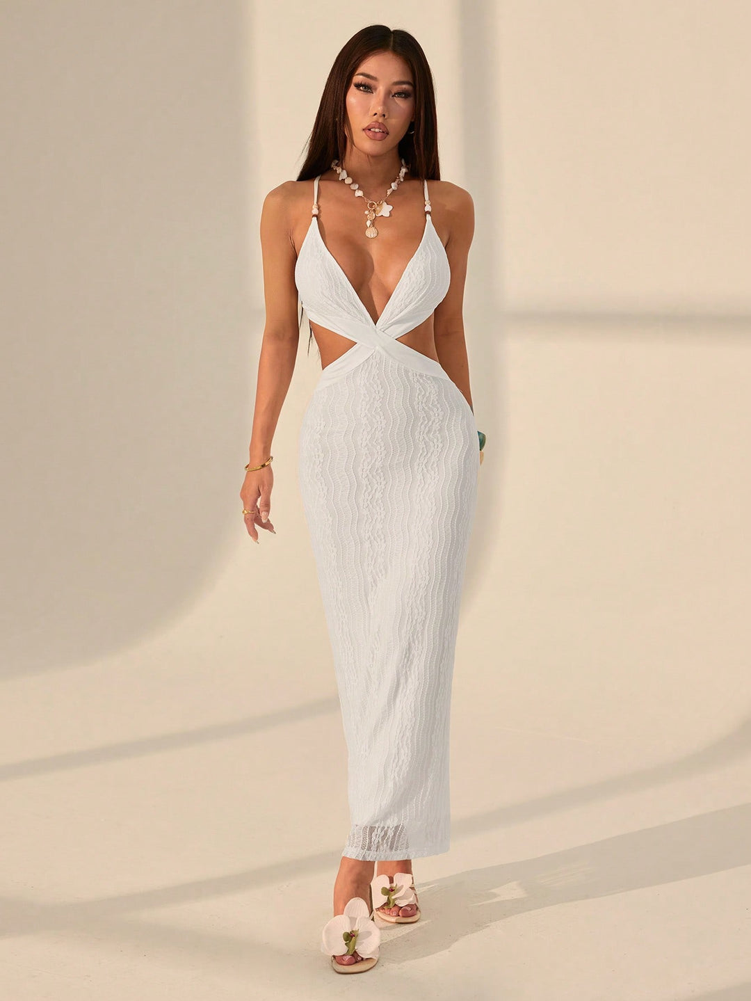 Rochie maxi SHEIN, alb