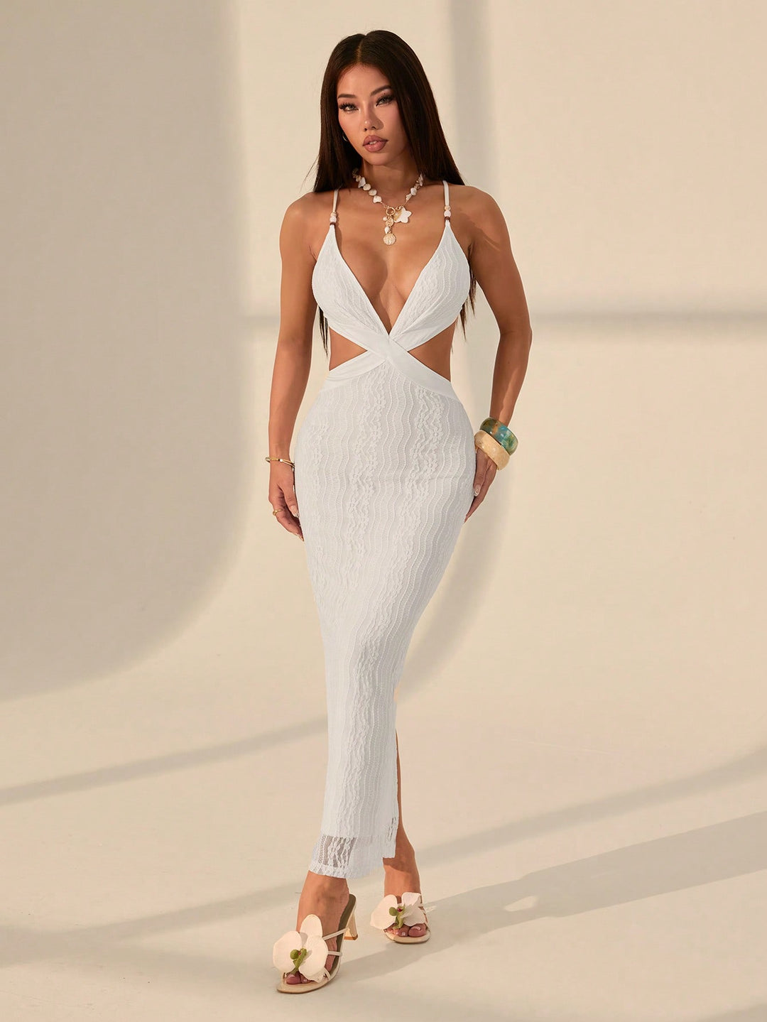 Rochie maxi SHEIN, alb