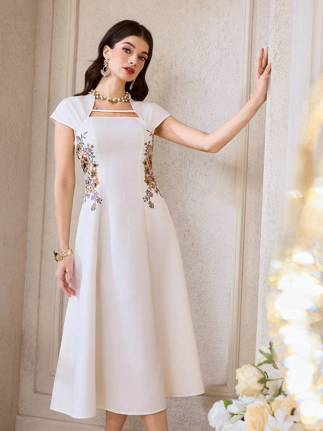 Rochie midi SHEIN, bej