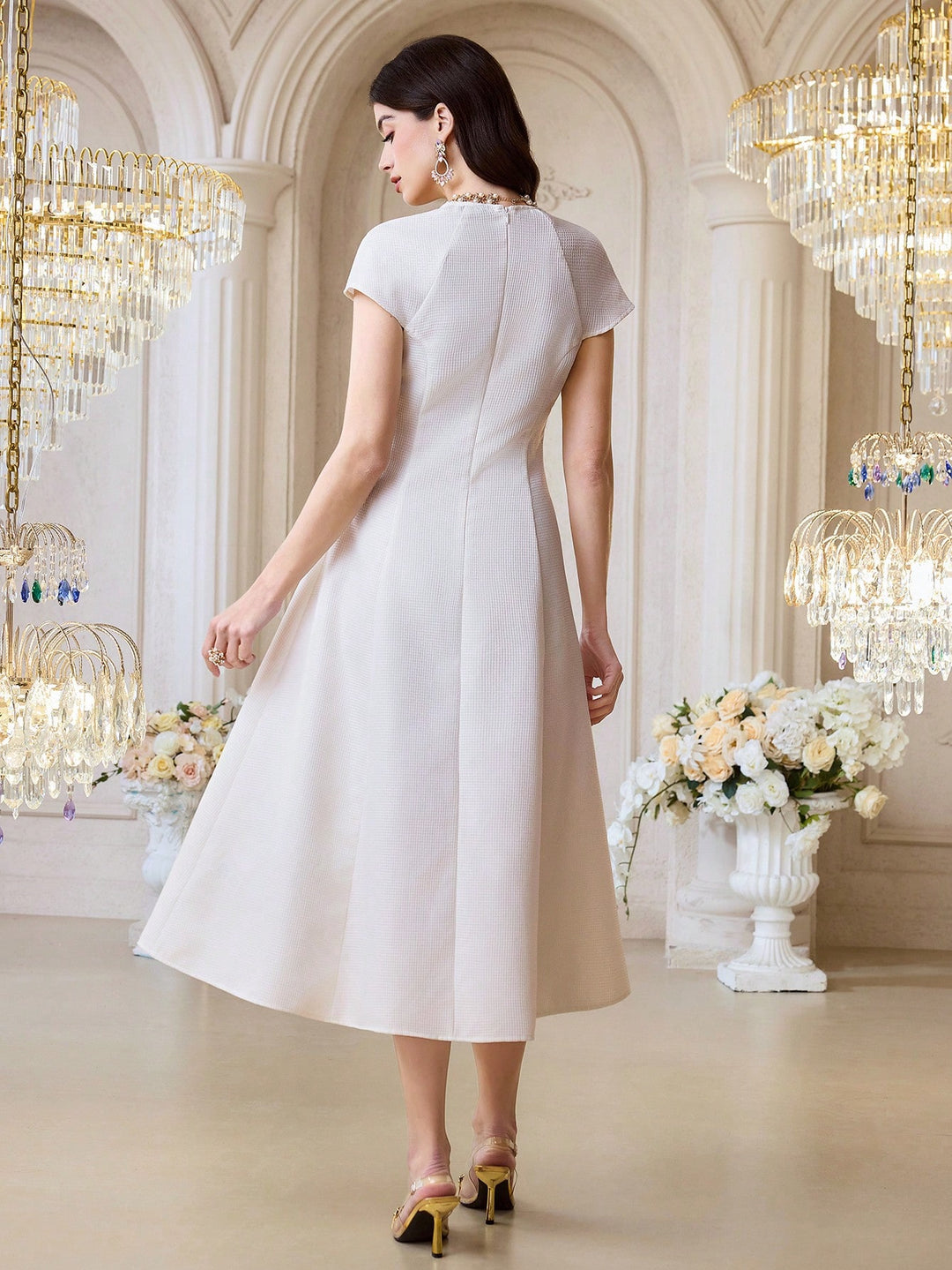 Rochie midi SHEIN, bej
