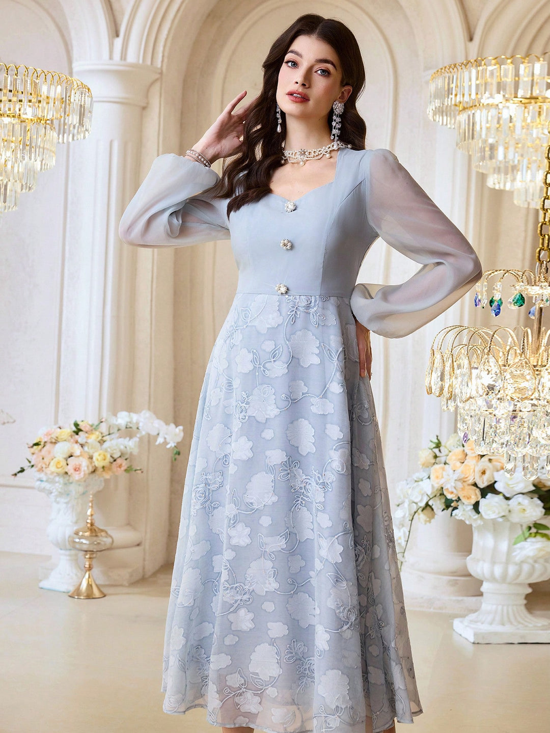 Rochie maxi SHEIN, albastru