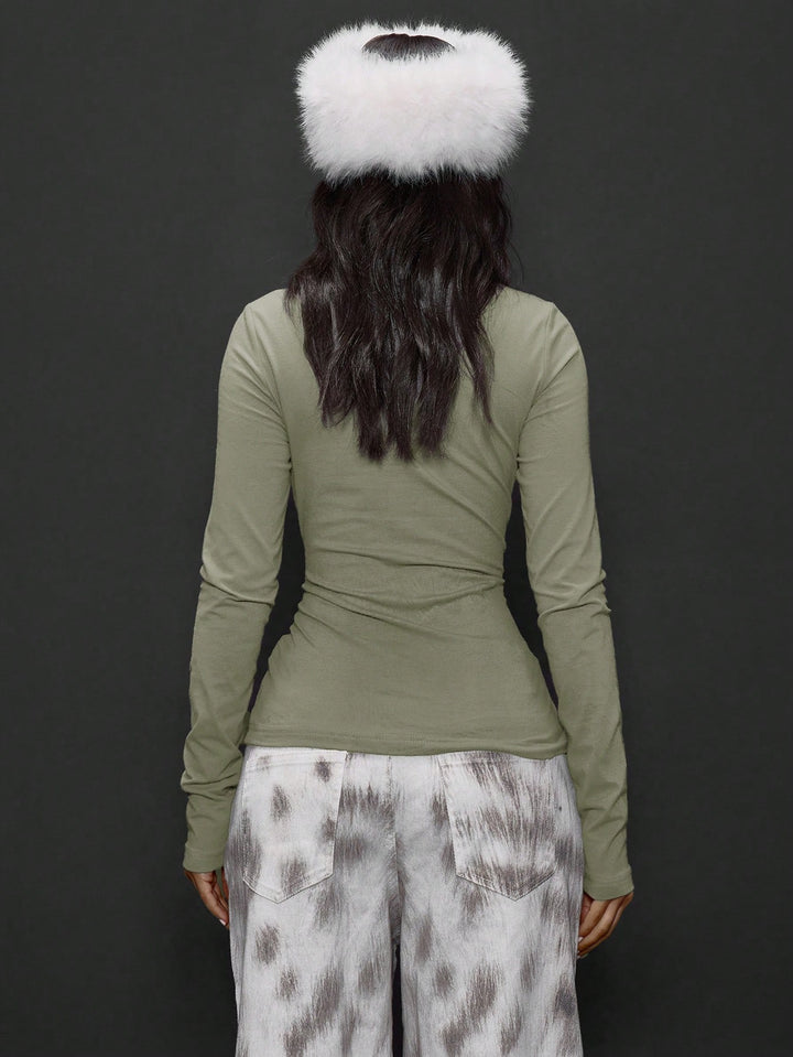 SHEIN Póló, khaki