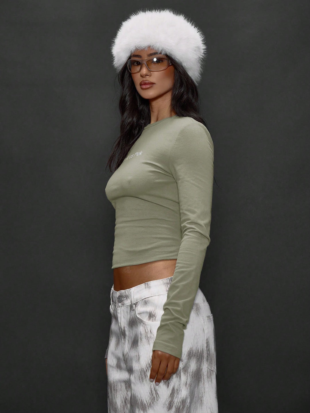 SHEIN Póló, khaki