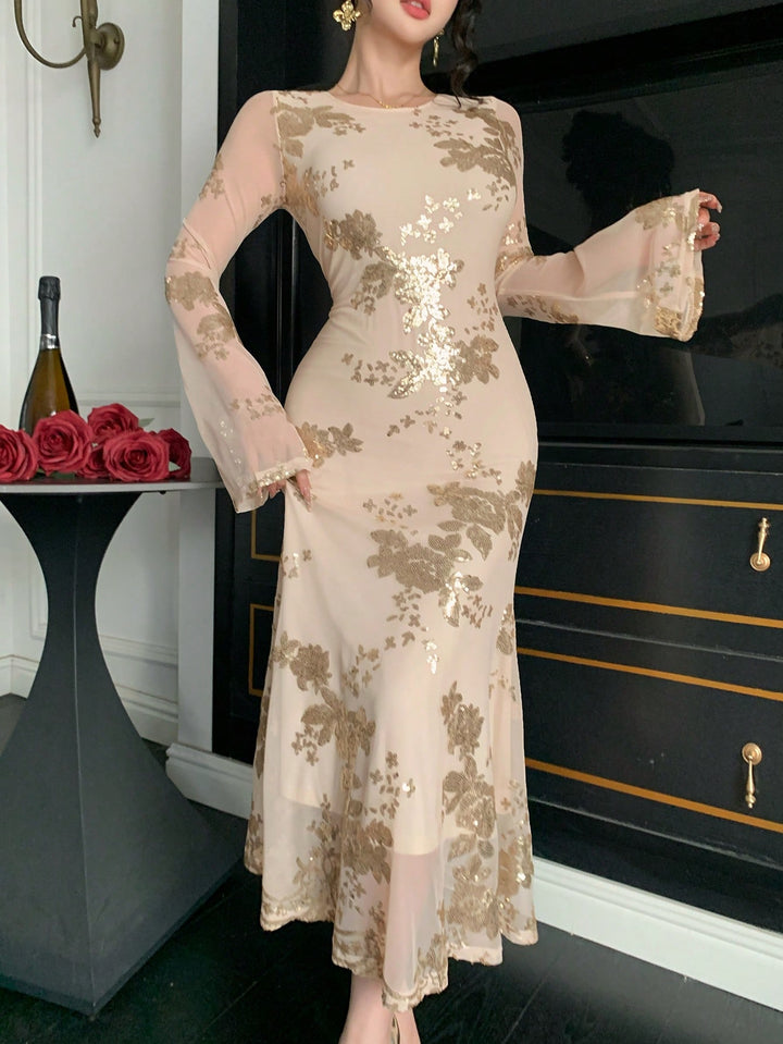 Rochie maxi SHEIN, bej