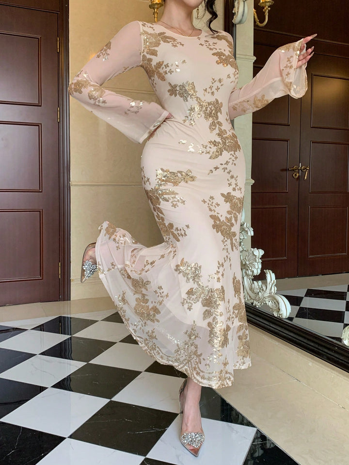 Rochie maxi SHEIN, bej