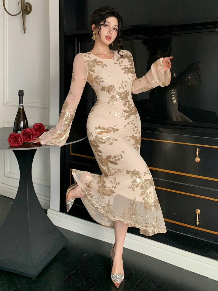 Rochie maxi SHEIN, bej
