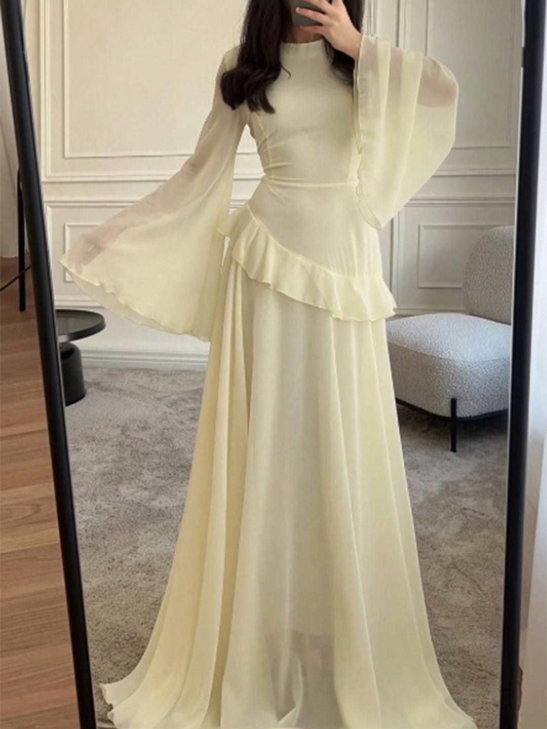 Rochie maxi SHEIN, bej