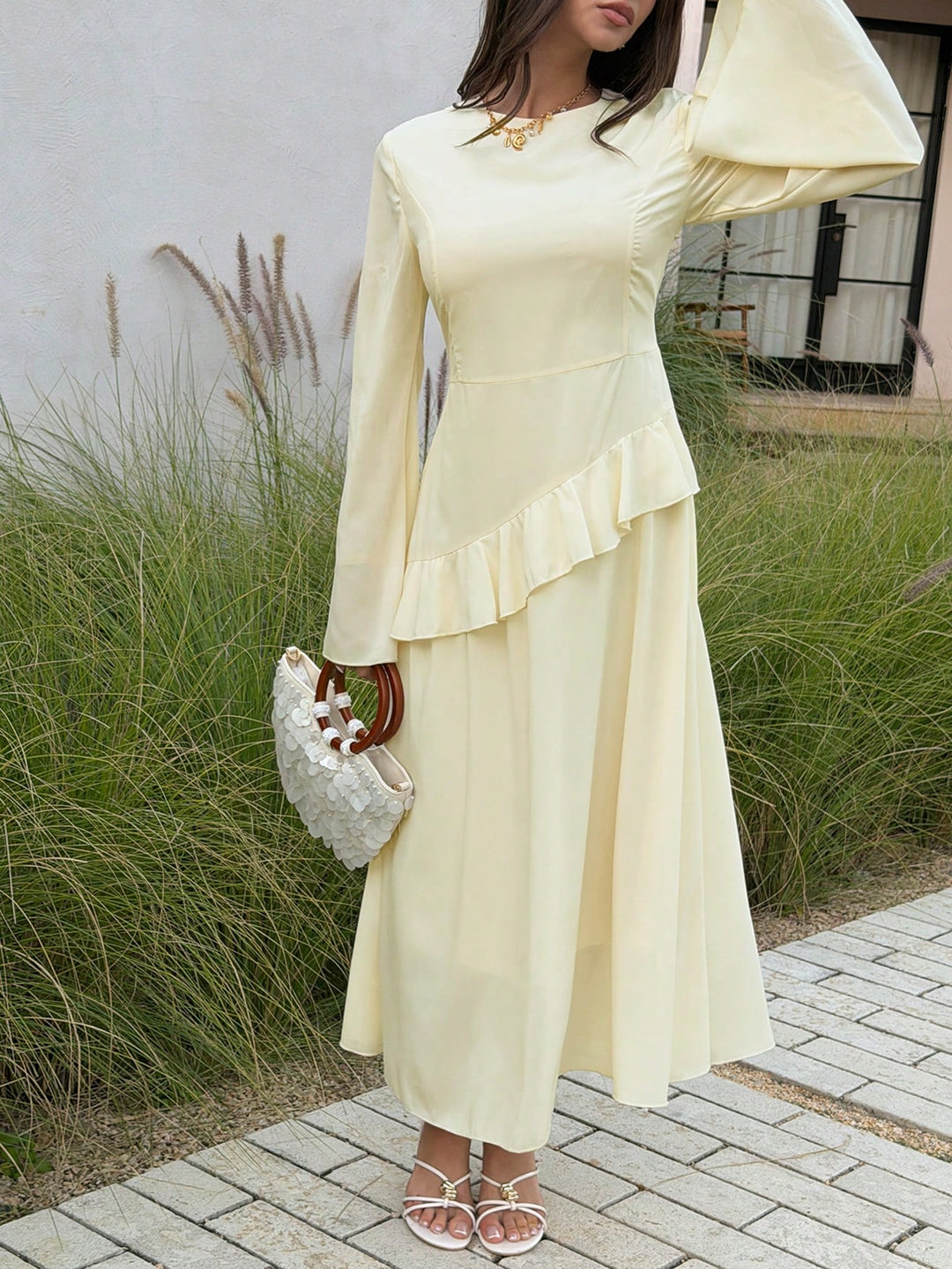 Rochie maxi SHEIN, bej