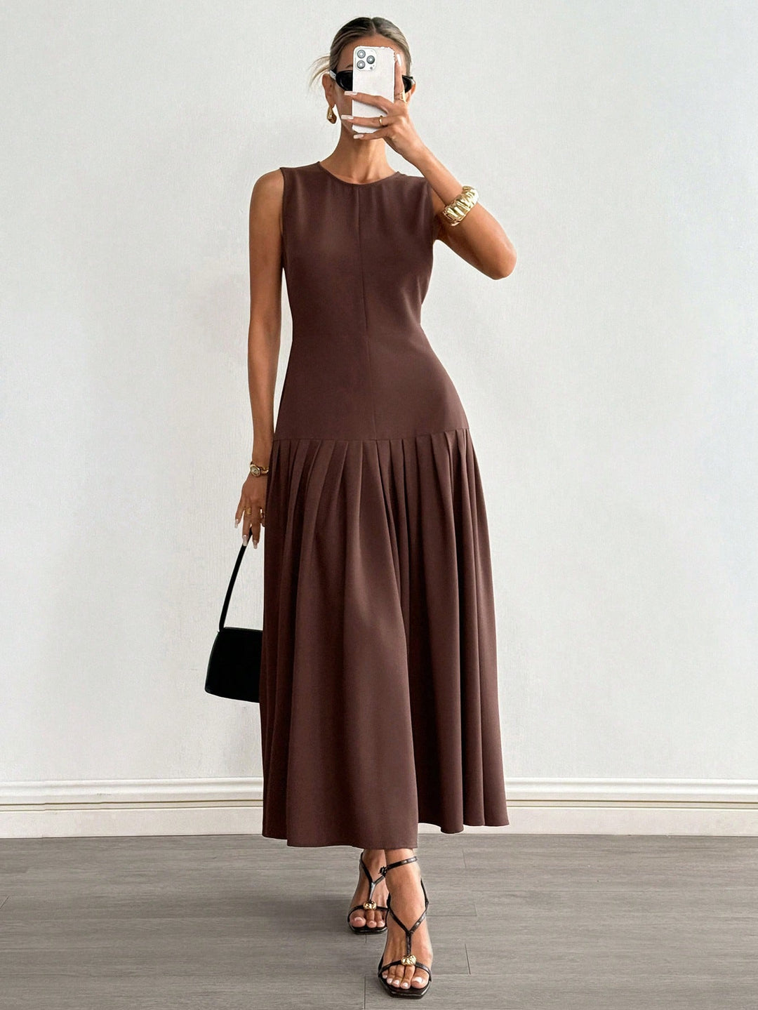 Rochie midi SHEIN, maro