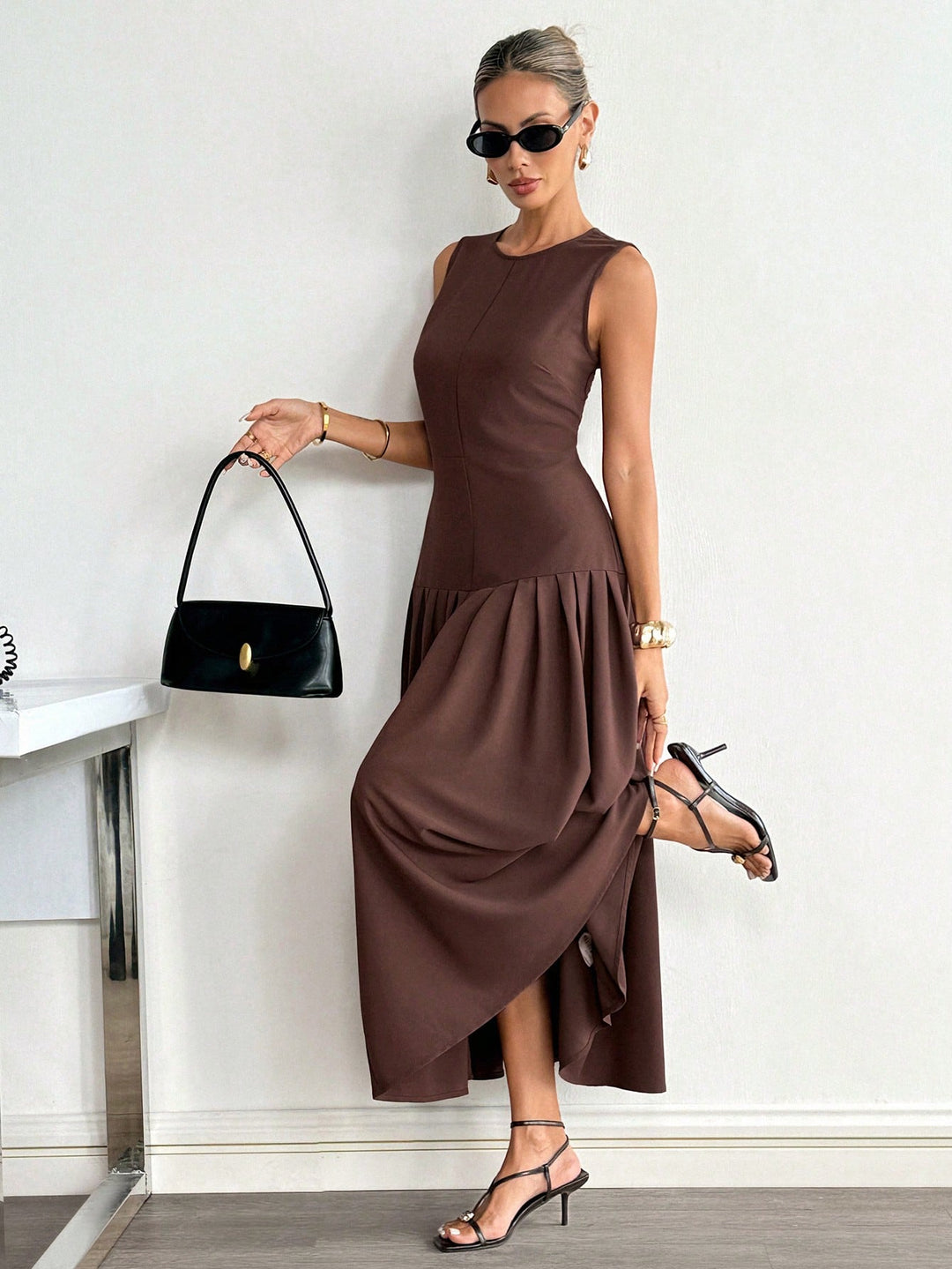 Rochie midi SHEIN, maro