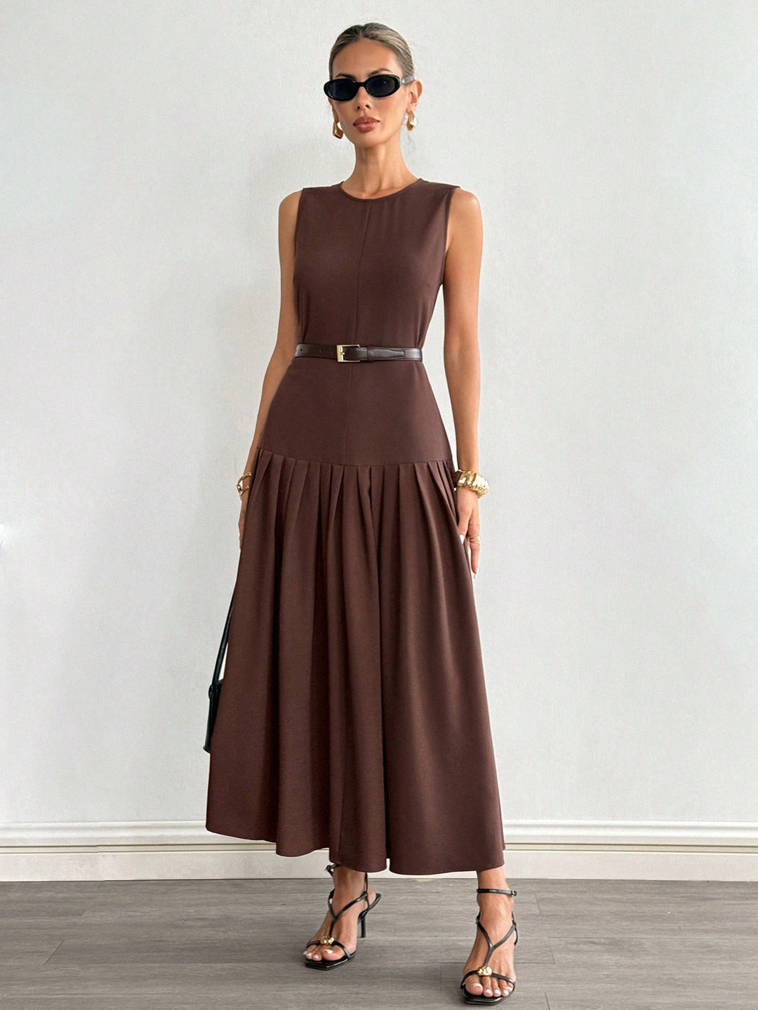 Rochie midi SHEIN, maro