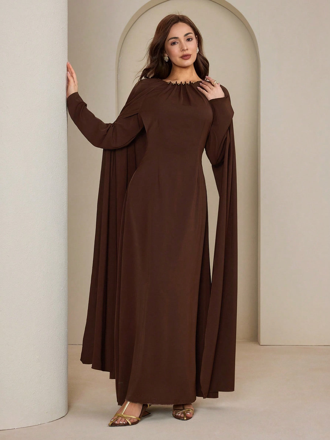 SHEIN maxi ruha, barna