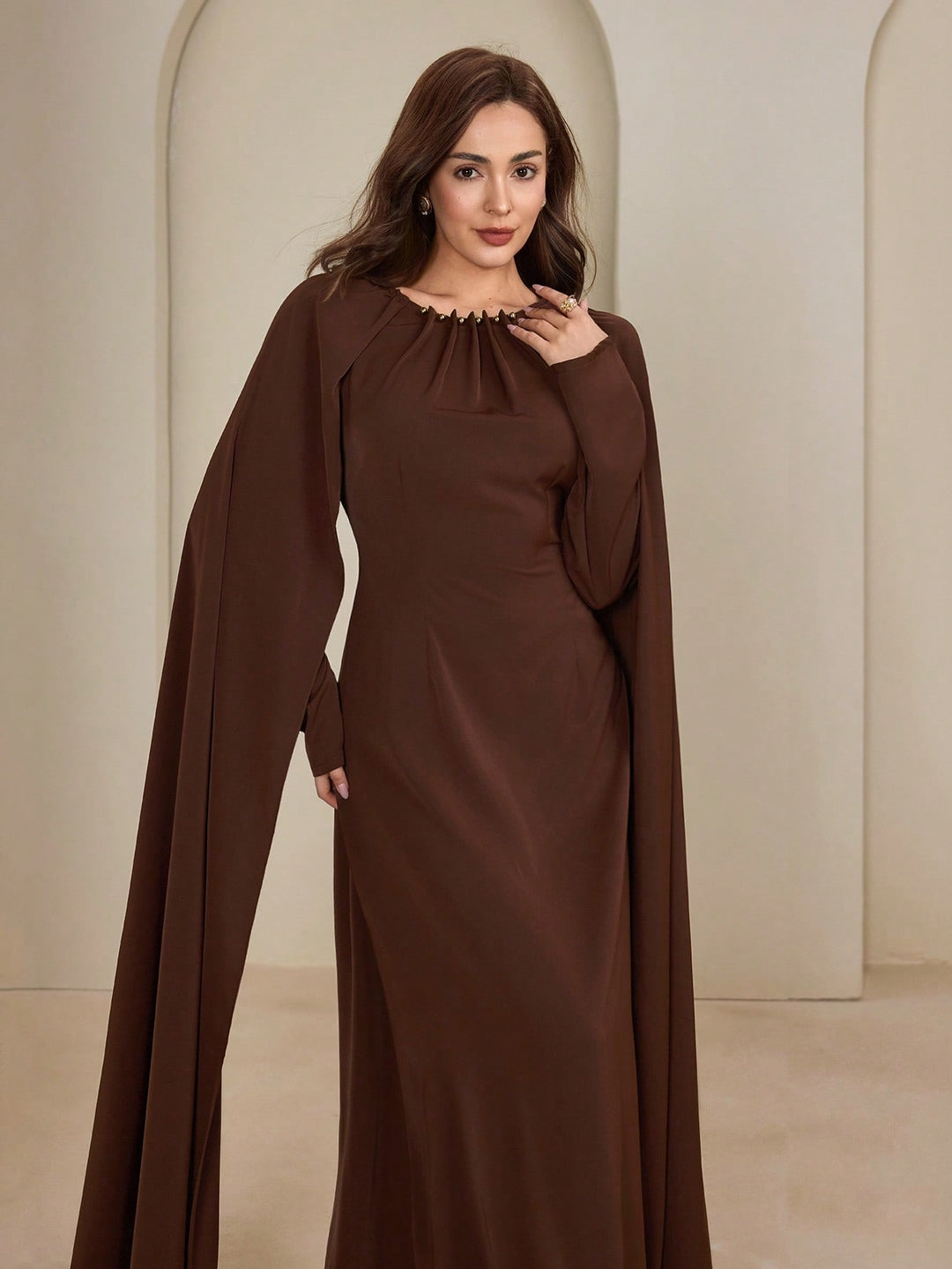 SHEIN maxi ruha, barna