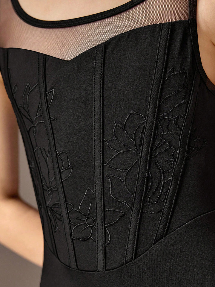 Tricou cu mânecă scurtă SHEIN, negru