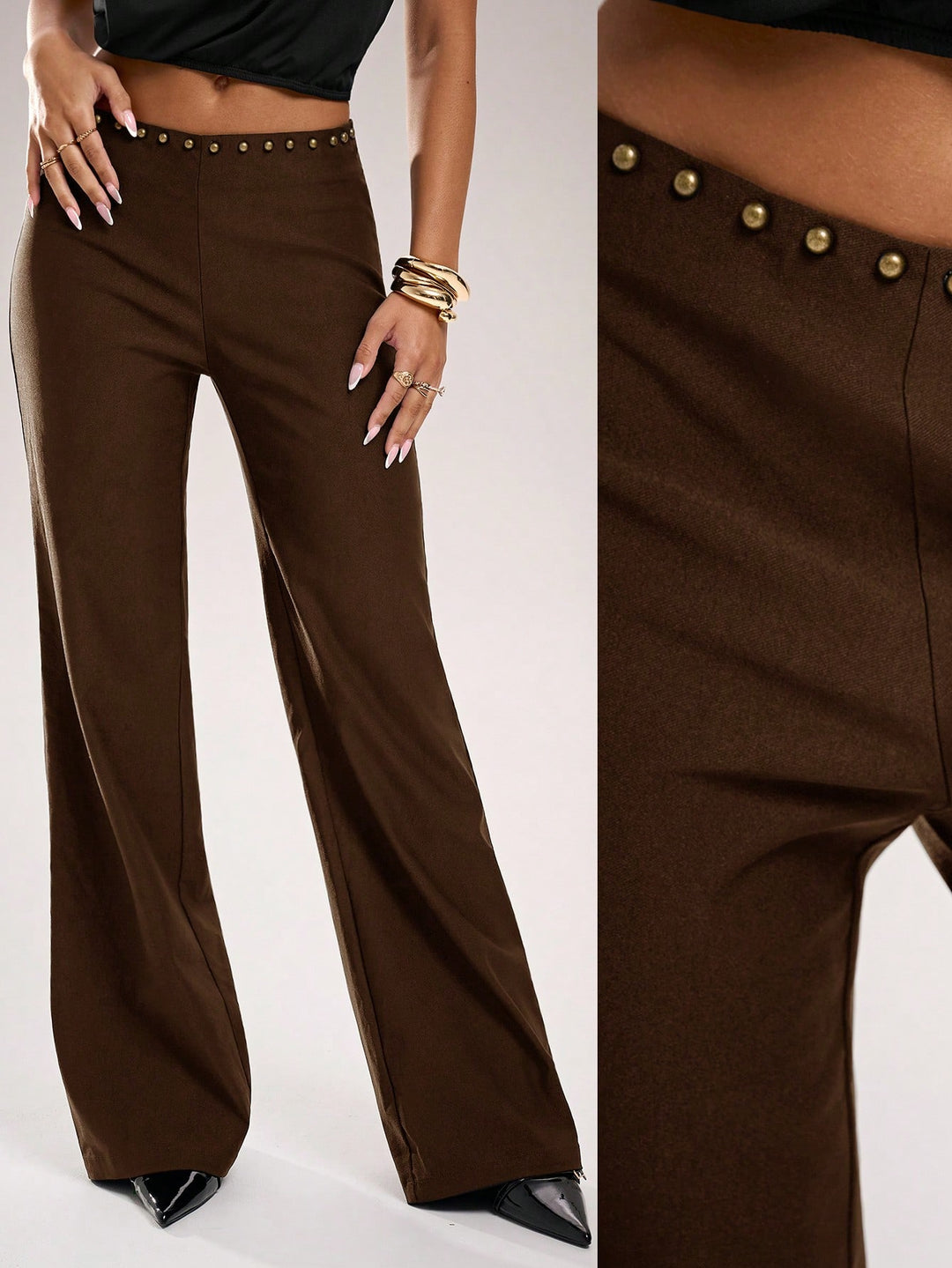 Pantaloni SHEIN, maro
