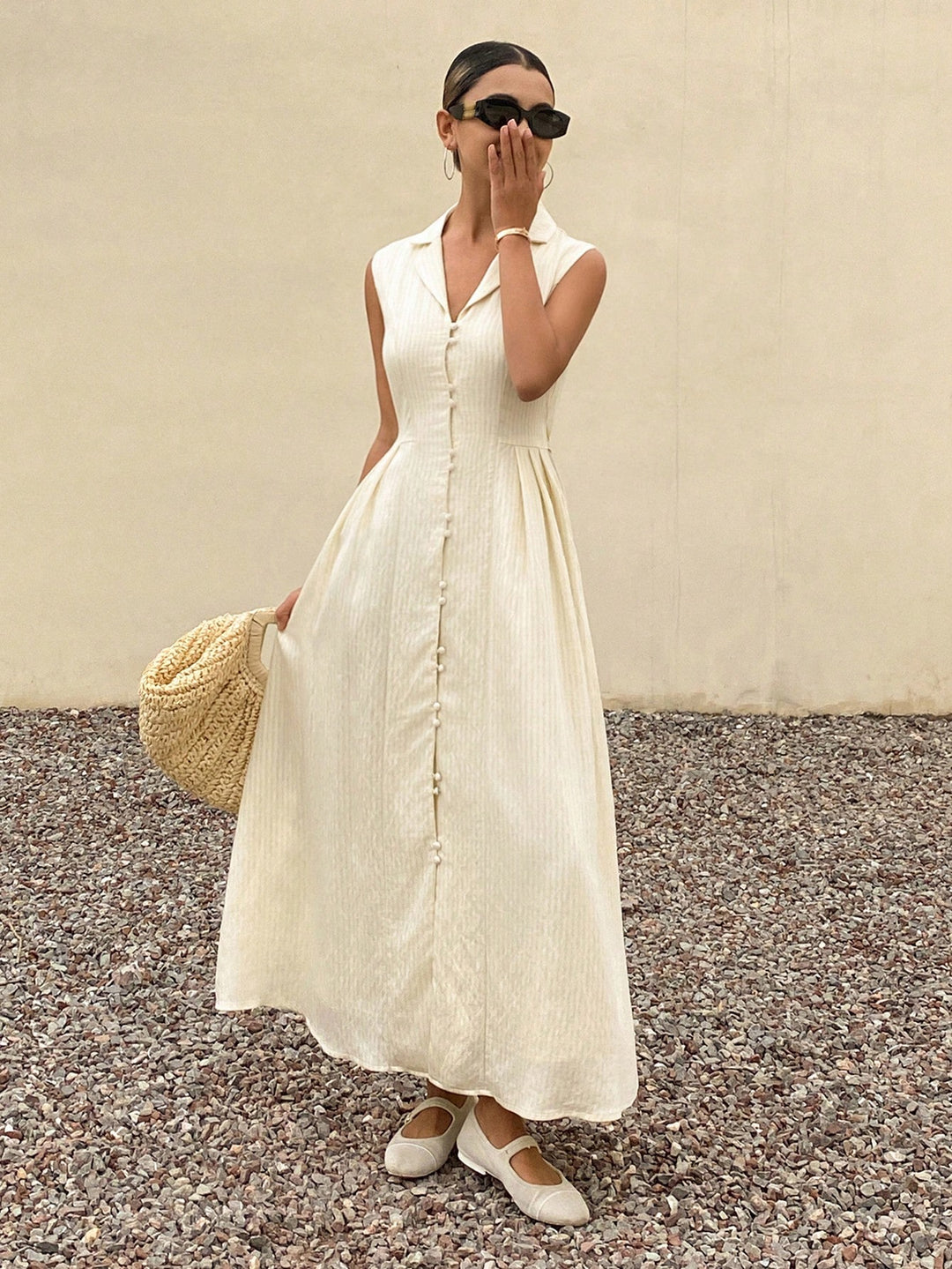 Rochie midi SHEIN, bej