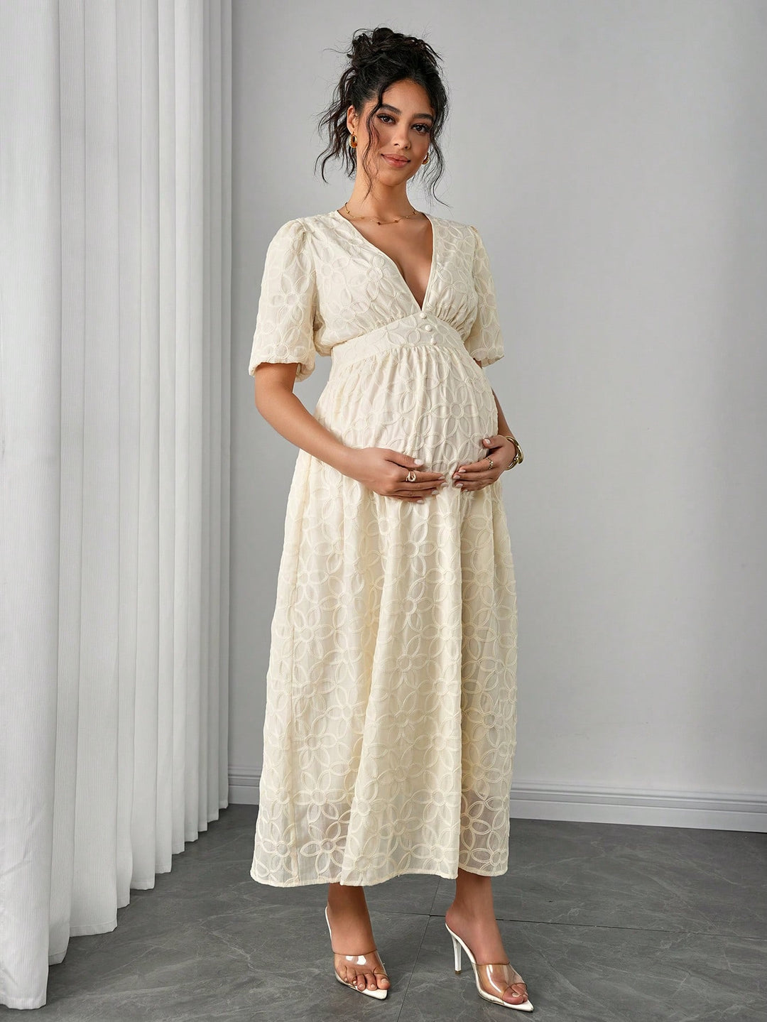 Rochie maxi SHEIN, bej