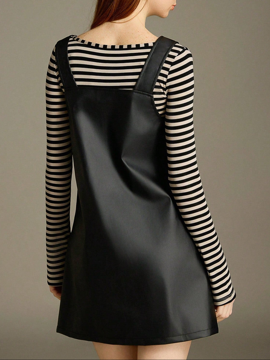 Rochie imitație de piele SHEIN, negru
