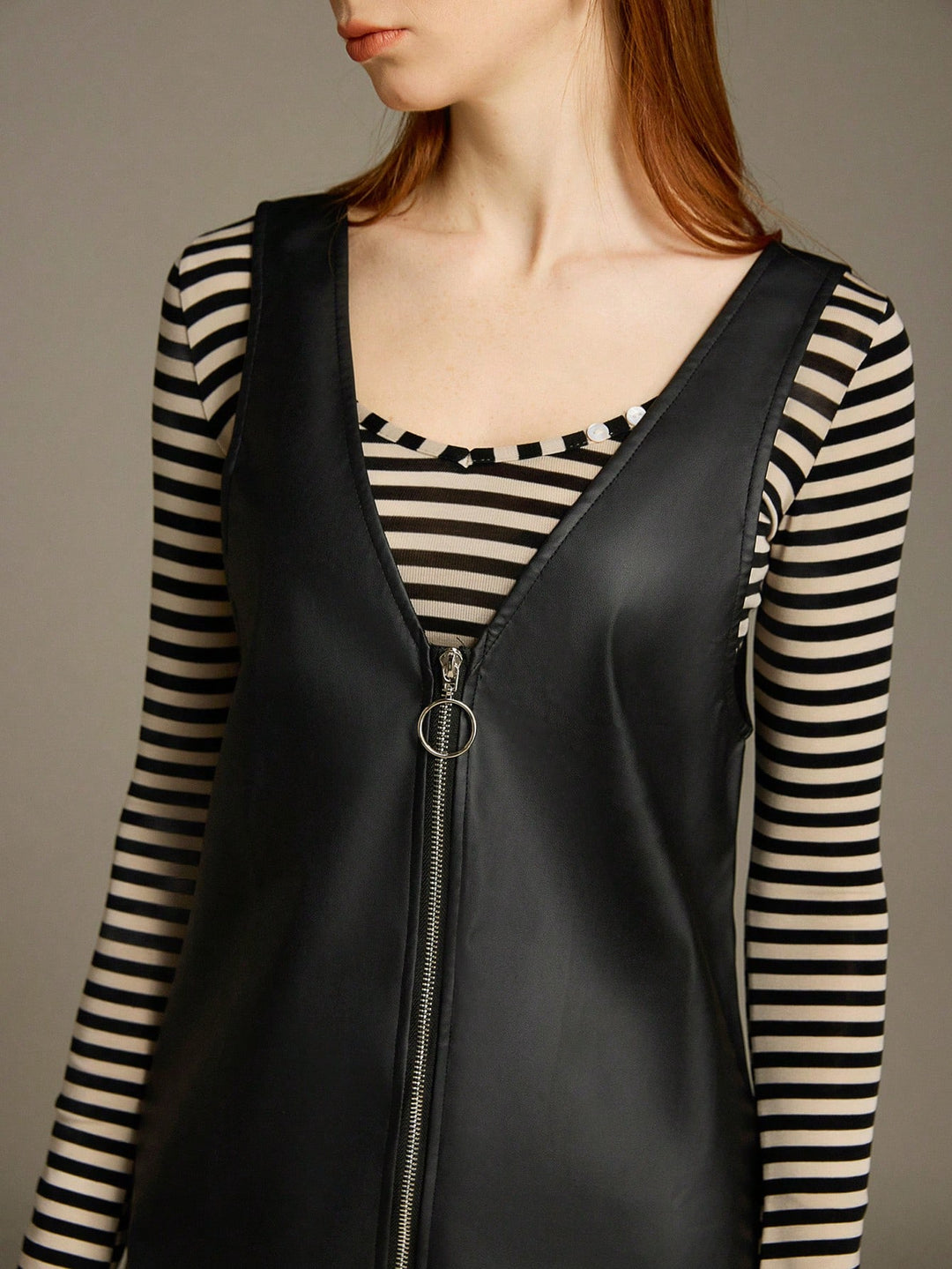 Rochie imitație de piele SHEIN, negru