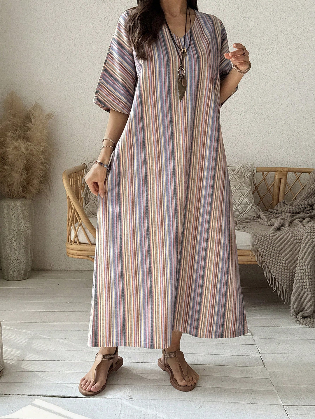 Rochie maxi SHEIN, mix culori