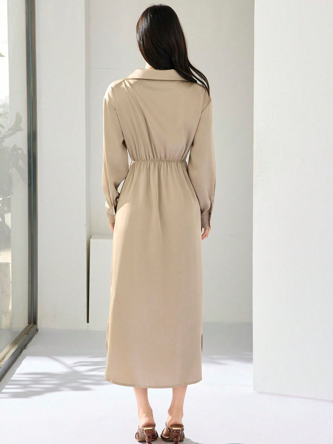 Rochie maxi SHEIN, kaki