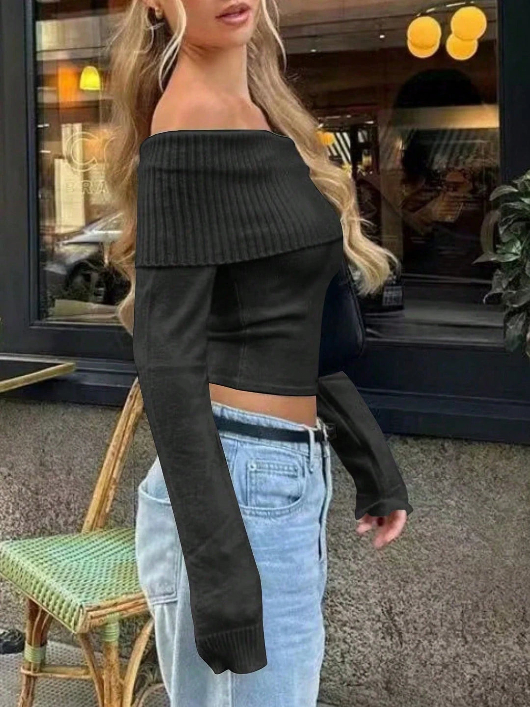 SHEIN blúz, fekete