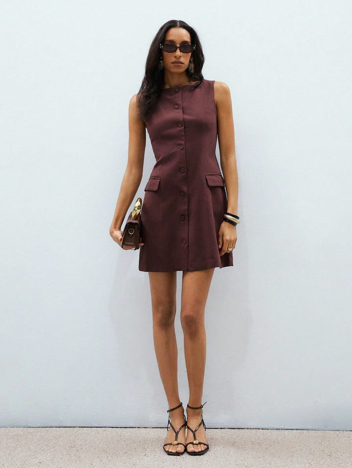 Rochie scurtă SHEIN, maro