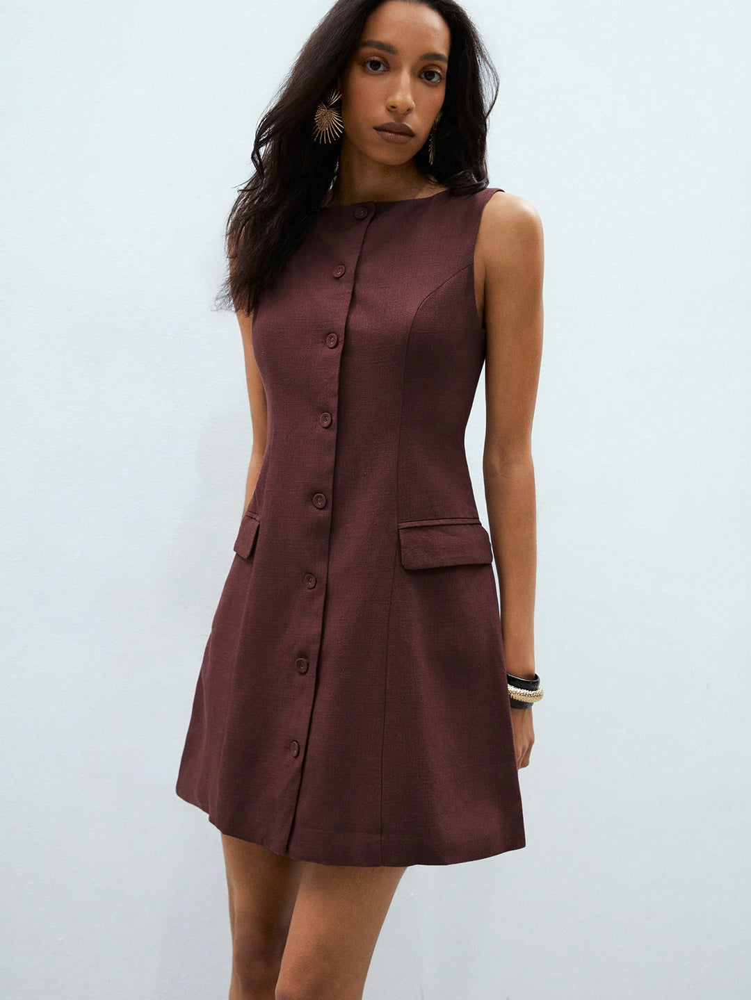 Rochie scurtă SHEIN, maro