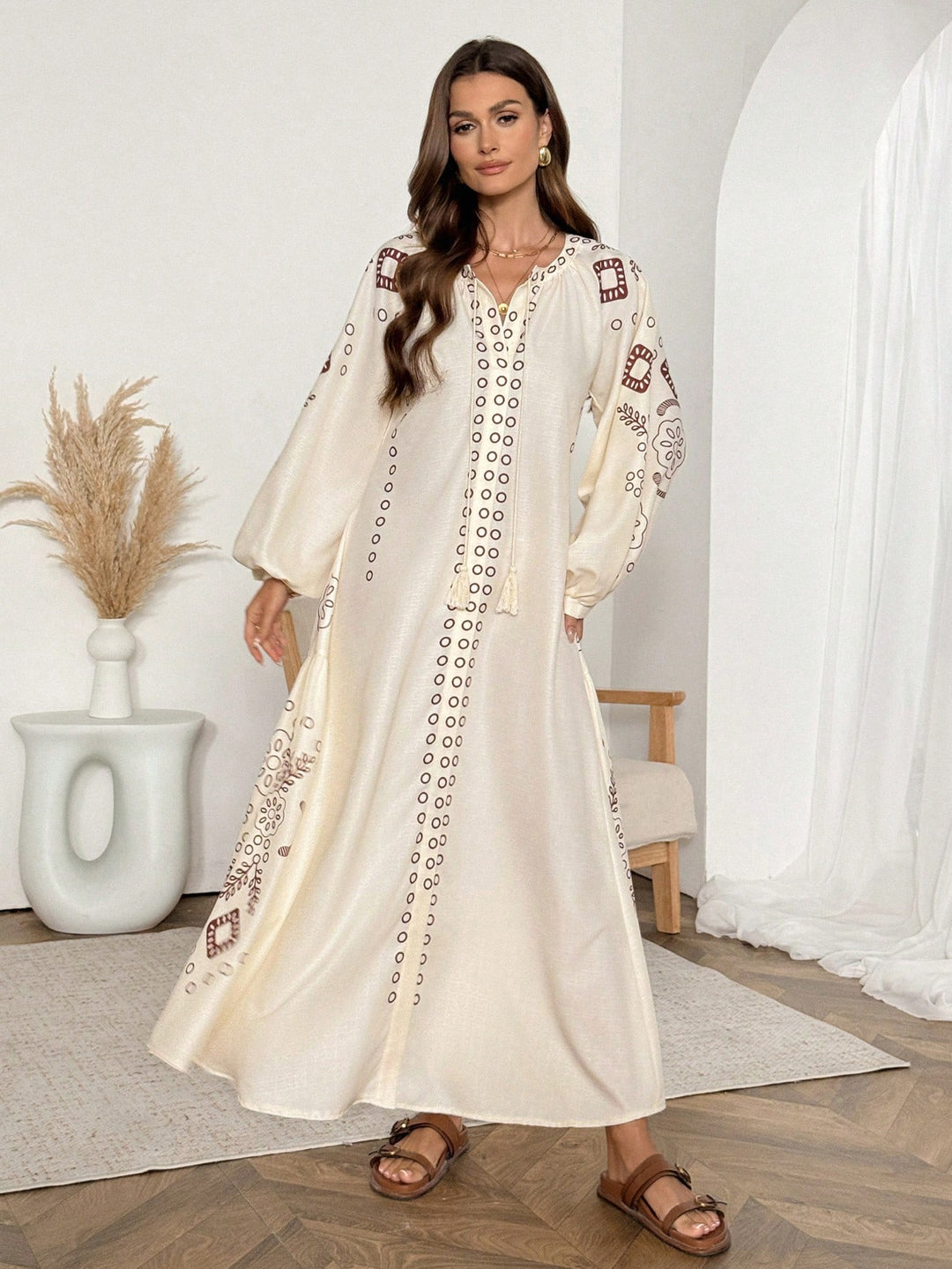 SHEIN maxi ruha, bézs