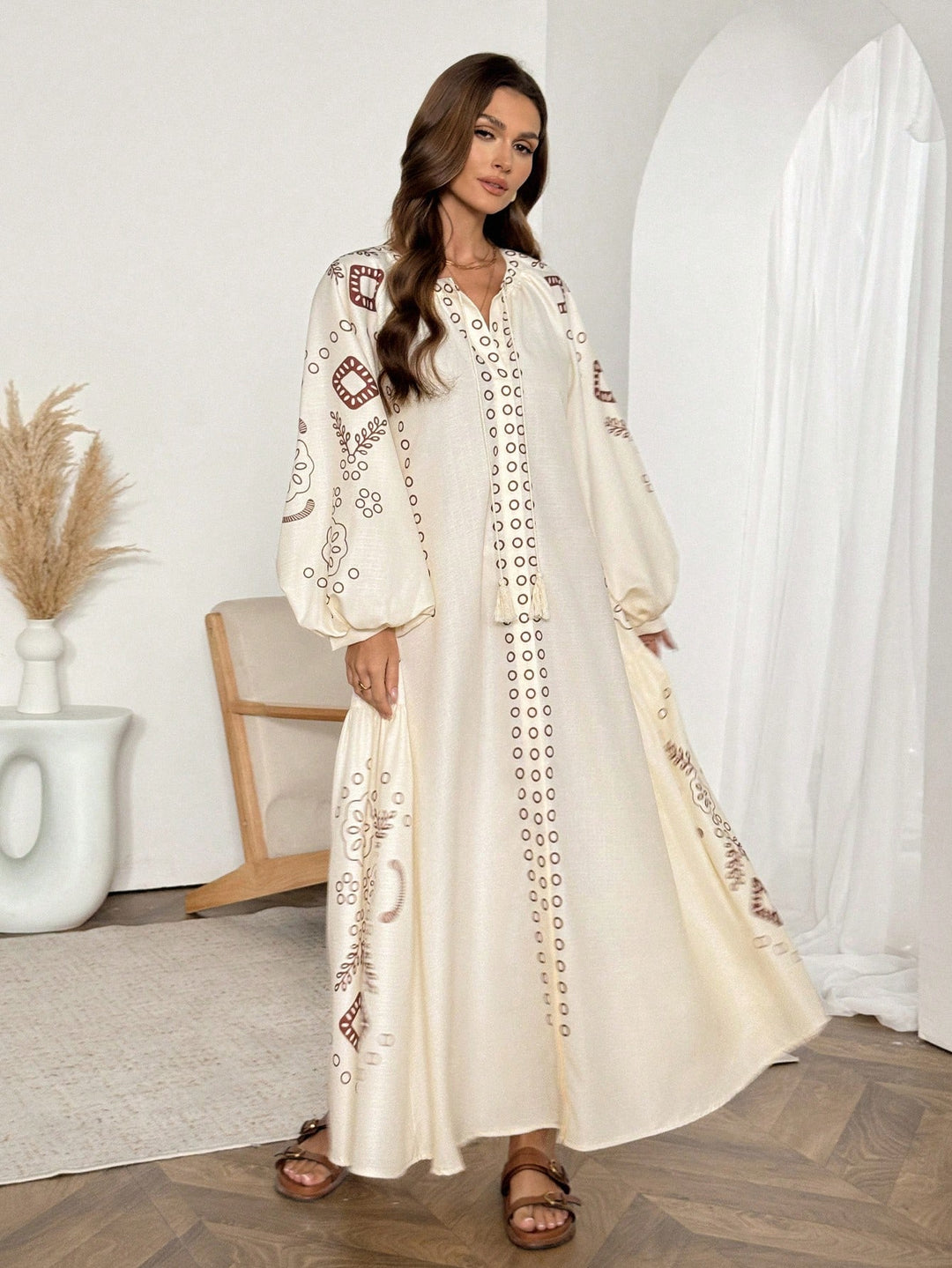 SHEIN maxi ruha, bézs